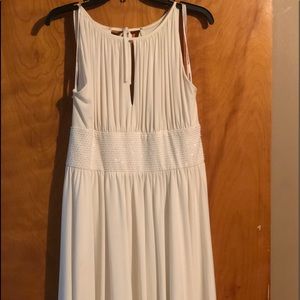 Off white dress with waist embellish